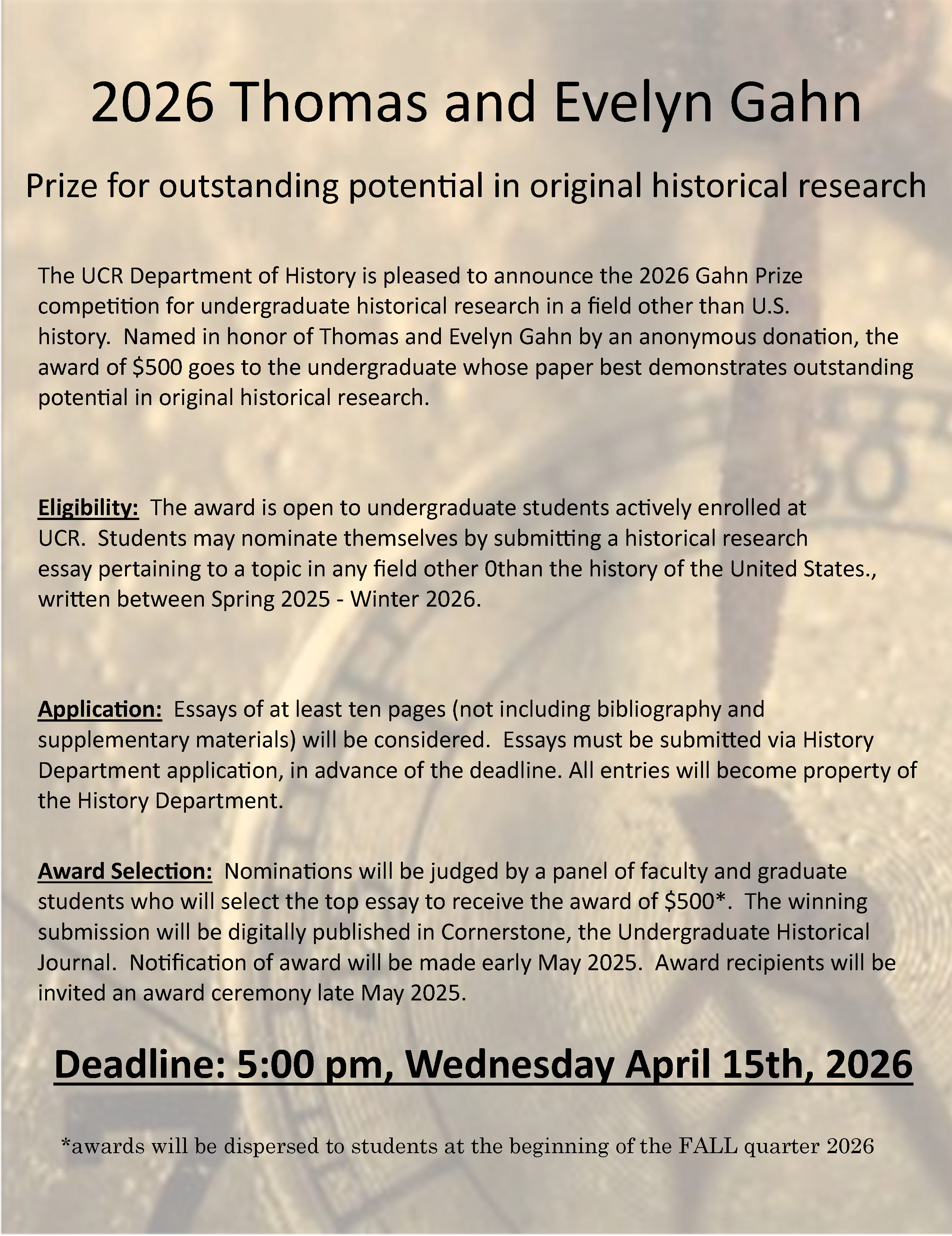 2026 Thomas and Evelyn Gahn Flyer