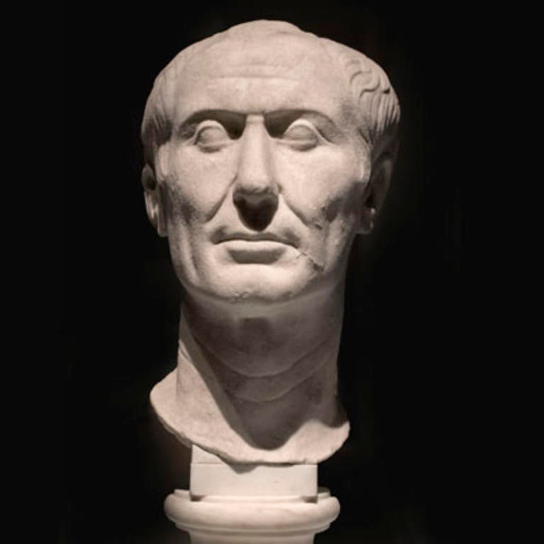 Portrait bust of Julius Caesar (also known as the Tusculum portrait), 50–40 B.C., Roman. Marble. Museum of Antiquities, Turin, Italy. Creative Commons CCO 2.0